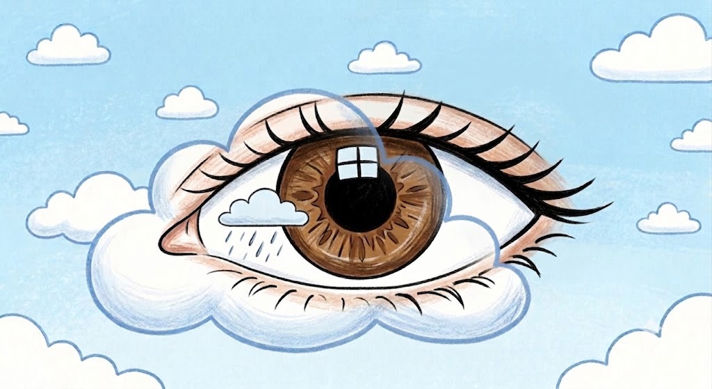 Clouded eye illustration