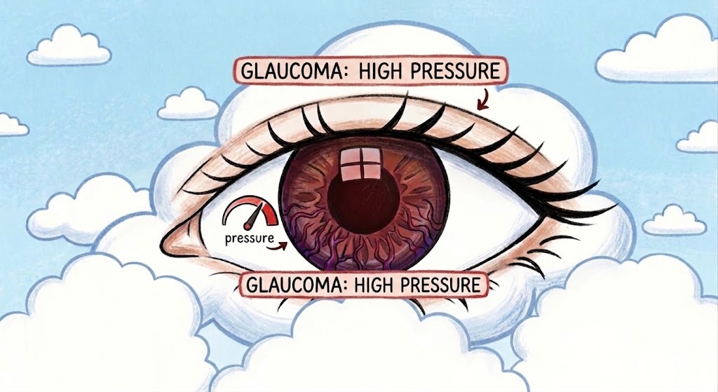 Glaucoma pressure illustration